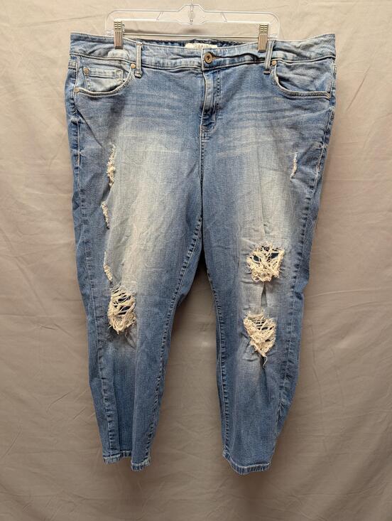 Torrid Denim - Torrid Jeans Womens 22R Plus Size Blue Distressed Ripped Light Wash Denim